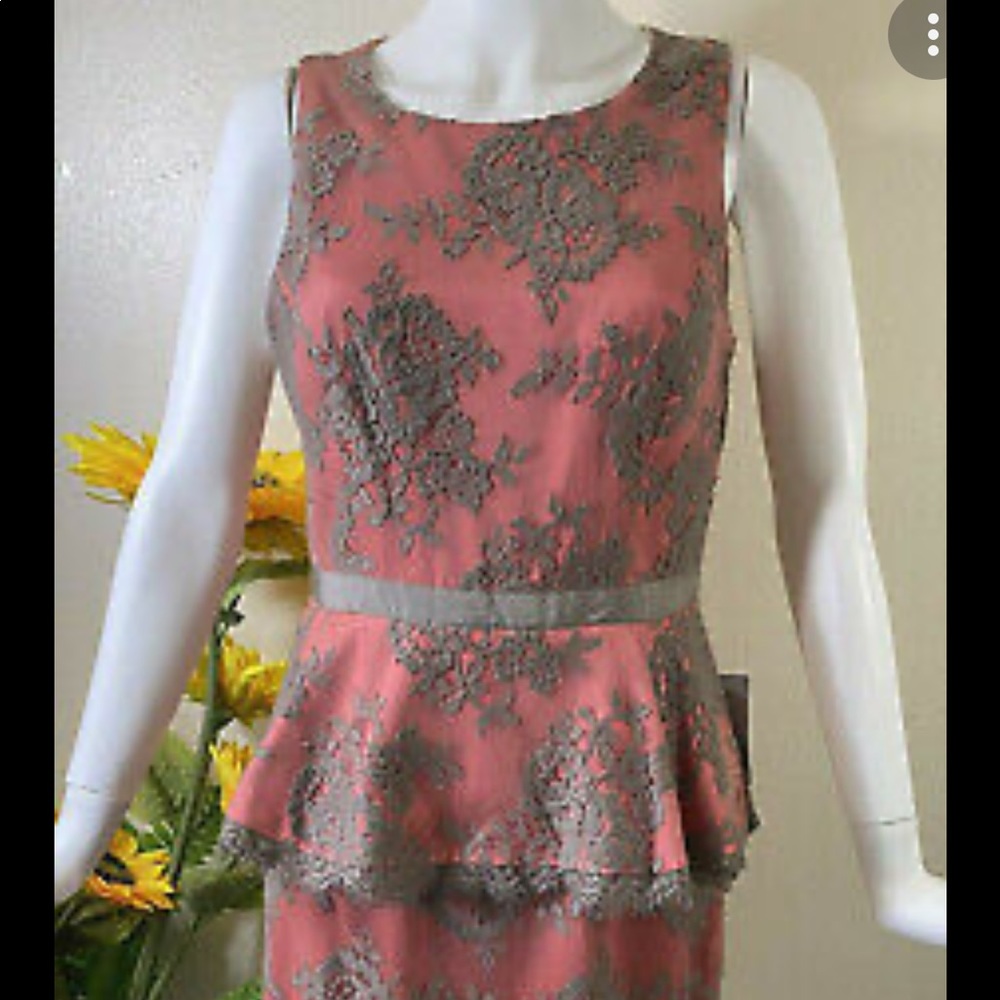 Dress size 12P, pink & gray